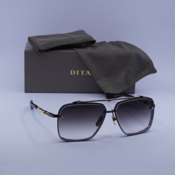 Dita MACH-SIX DTS121-62-05 Aviator Sunglasses - Black Rhodium/Grey - Picture 1 of 13
